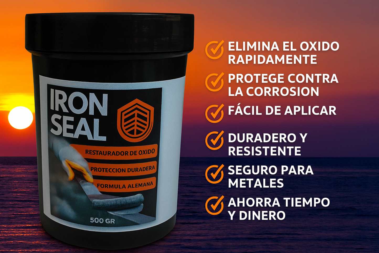 IRON SEAL | Pintura (500ml) para prevenir y eliminar el óxido.