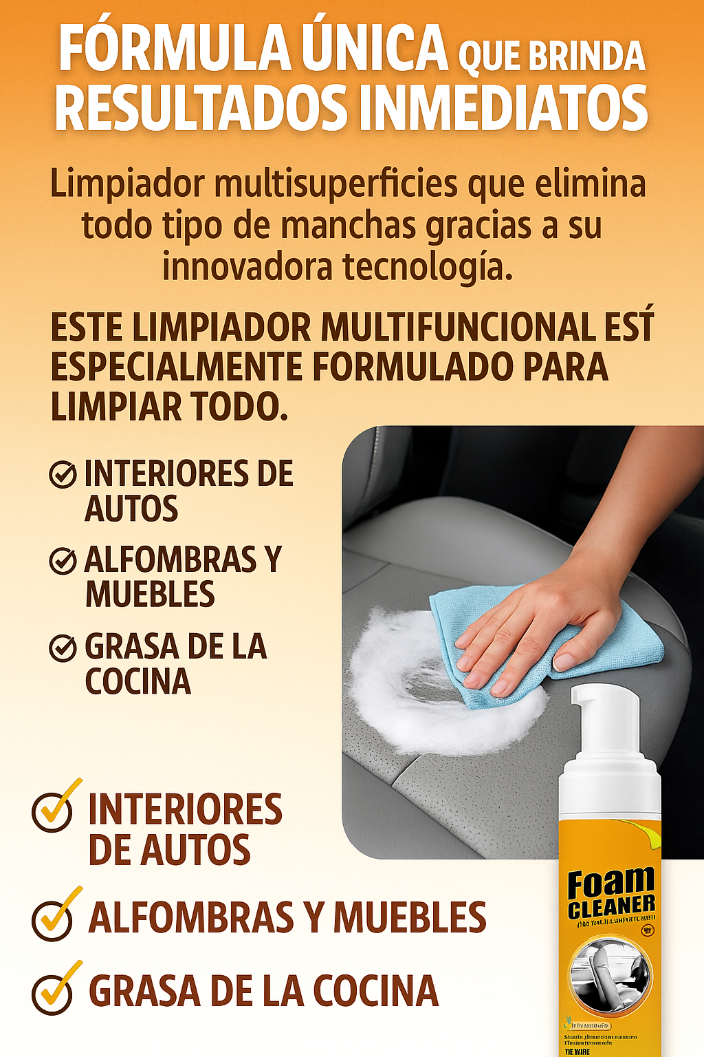 FoamCleaner™ espuma limpiadora | ¡HOY PAGA 1 Y LLEVA 2!