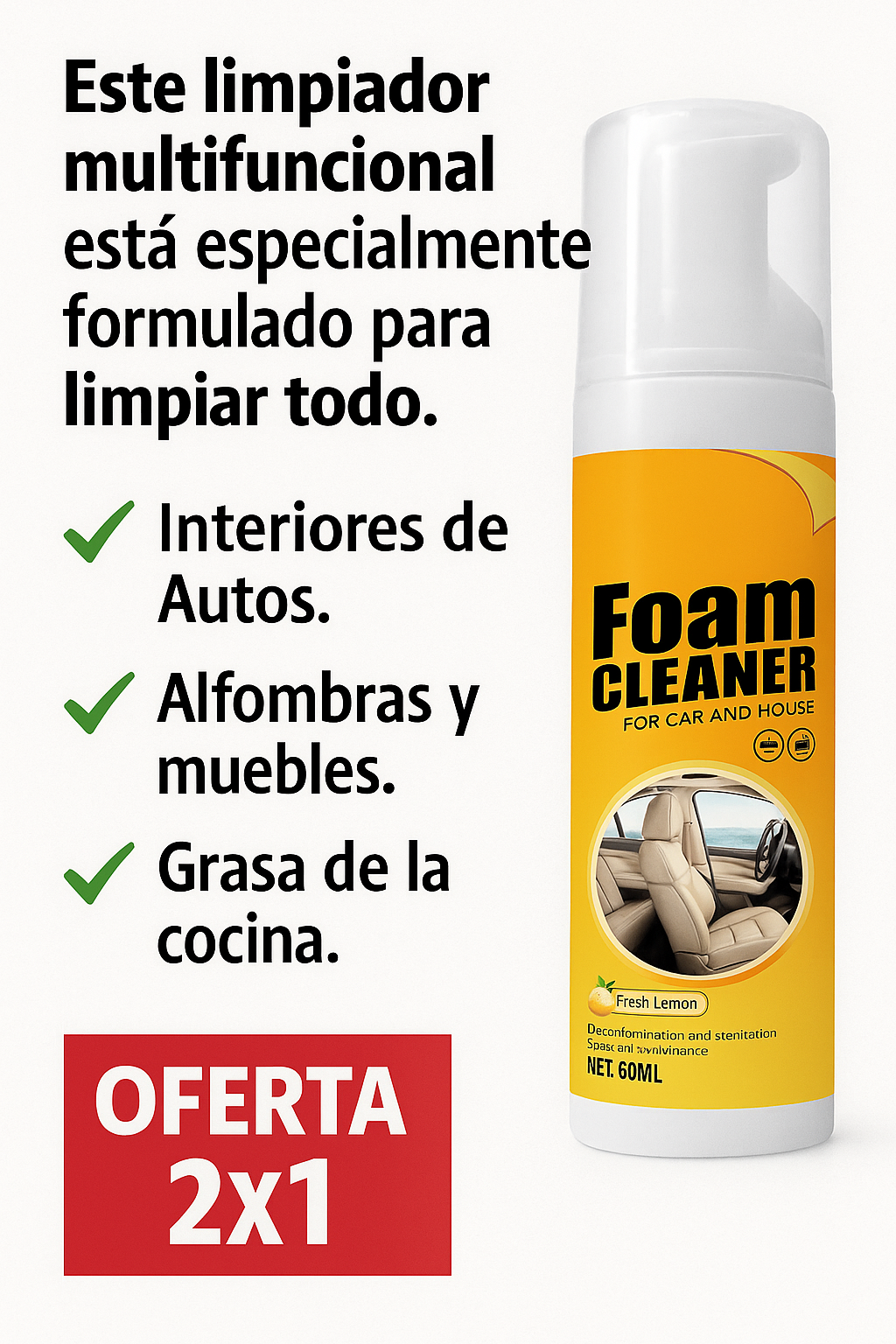 FoamCleaner™ espuma limpiadora | ¡HOY PAGA 1 Y LLEVA 2!