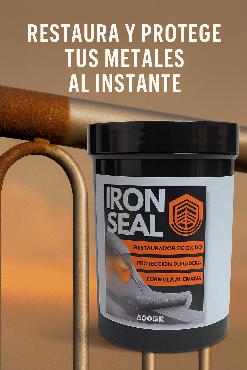 IRON SEAL | Pintura (500ml) para prevenir y eliminar el óxido.